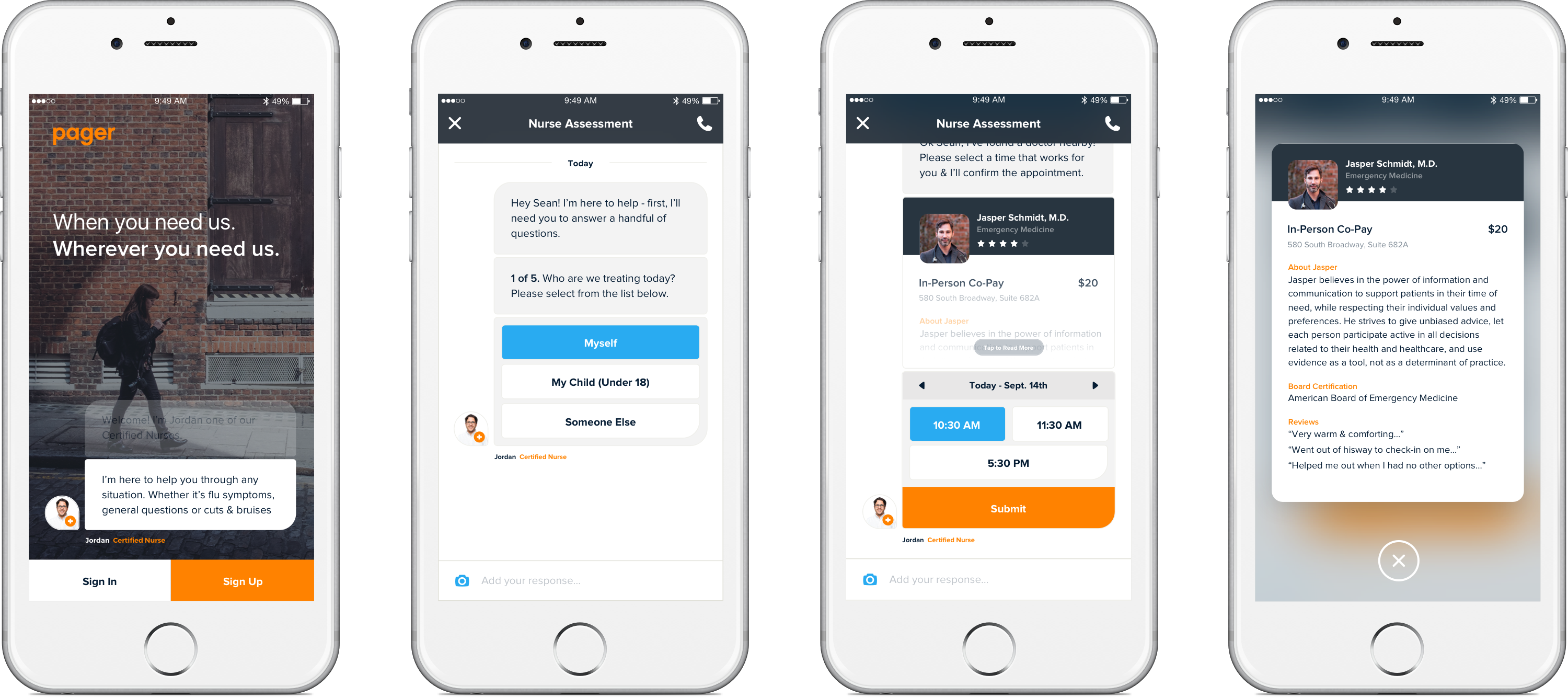 Pager Mobile Health On-Demand App Hero